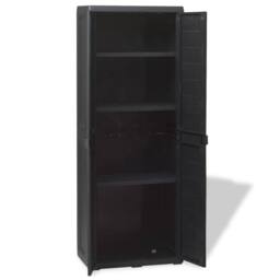 Berkfield Home Garden Storage Cabinet with 3 Shelves Black - thumbnail 3