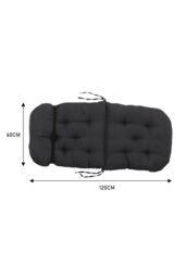 Living and Home 120*60cm Non-Slip Seat Cushion in Dark Grey - thumbnail 3