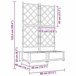 Berkfield Home Modern Garden Planter with Trellis 2 pcs Brown 80x40x125.5 cm - thumbnail 9