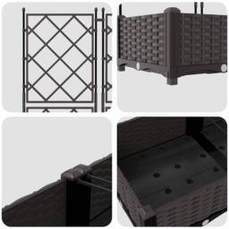 Berkfield Home Modern Garden Planter with Trellis 2 pcs Brown 80x40x125.5 cm - thumbnail 8
