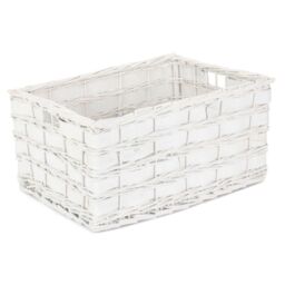 Red Hamper Wicker Unlined White Scandi Storage Basket - Size: XL - thumbnail 1