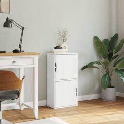 Berkfield Home Side Cabinet ODDA White 40x24x79 cm Solid Wood Pine - Size: 40 x 24 x 79 cm - thumbnail 4