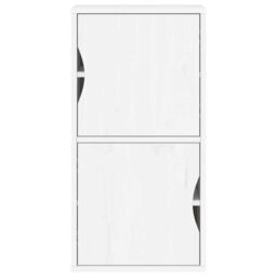 Berkfield Home Side Cabinet ODDA White 40x24x79 cm Solid Wood Pine - Size: 40 x 24 x 79 cm - thumbnail 5