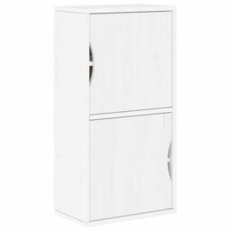 Berkfield Home Side Cabinet ODDA White 40x24x79 cm Solid Wood Pine - Size: 40 x 24 x 79 cm - thumbnail 2