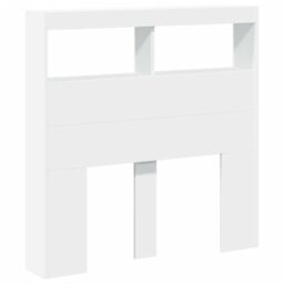 Berkfield Home Headboard Cabinet with LED White 100x17x102 cm - Size: 100 x 17 x 102 cm - thumbnail 3