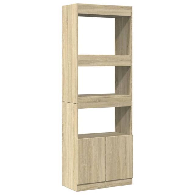 Berkfield Home Highboard¬†Sonoma Oak 63x33x180 cm Engineered Wood in Brown - Size: 63 x 33 x 180 cm - image 1