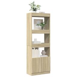 Berkfield Home Highboard¬†Sonoma Oak 63x33x180 cm Engineered Wood in Brown - Size: 63 x 33 x 180 cm - thumbnail 4