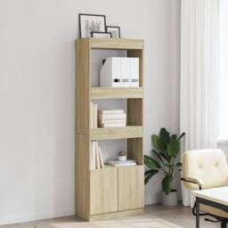 Berkfield Home Highboard¬†Sonoma Oak 63x33x180 cm Engineered Wood in Brown - Size: 63 x 33 x 180 cm - thumbnail 3