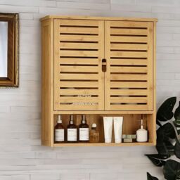 FURNOS Bamboo Bathroom Wall Storage Cabinet Organiser in Natural - thumbnail 1