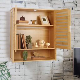 FURNOS Bamboo Bathroom Wall Storage Cabinet Organiser in Natural - thumbnail 2