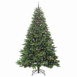 Berkfield Home Artificial Christmas Tree with 300 LEDs Green 240 cm PE & PVC - thumbnail 3