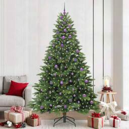 Berkfield Home Artificial Christmas Tree with 300 LEDs Green 240 cm PE & PVC - thumbnail 1