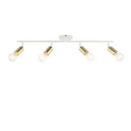 First Choice Lighting Set of 2 Journey - Matt White Gold 4 Way Adjustable Ceiling Spotlights - thumbnail 7