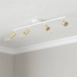 First Choice Lighting Set of 2 Journey - Matt White Gold 4 Way Adjustable Ceiling Spotlights - thumbnail 5