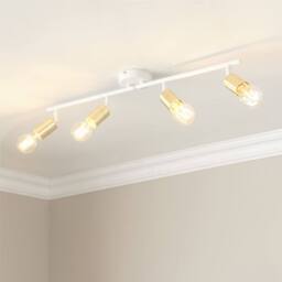First Choice Lighting Set of 2 Journey - Matt White Gold 4 Way Adjustable Ceiling Spotlights - thumbnail 6