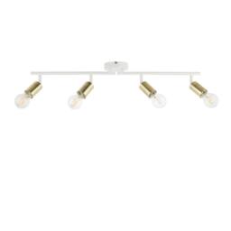 First Choice Lighting Set of 2 Journey - Matt White Gold 4 Way Adjustable Ceiling Spotlights - thumbnail 2