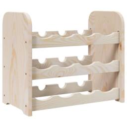 Berkfield Home Beautiful Wine Rack 43x25x37 cm Solid Wood Pine in Light Sand - Size: 43 x 25 x 37 cm - thumbnail 7