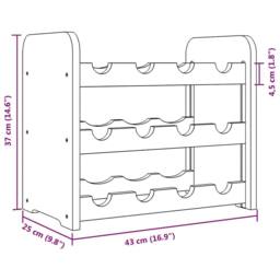 Berkfield Home Beautiful Wine Rack 43x25x37 cm Solid Wood Pine in Light Sand - Size: 43 x 25 x 37 cm - thumbnail 9