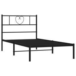 Berkfield Home Metal Bed Frame with Headboard Black 90x190 cm Single - thumbnail 4