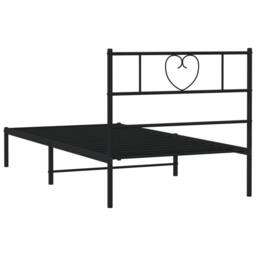 Berkfield Home Metal Bed Frame with Headboard Black 90x190 cm Single - thumbnail 7