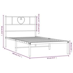 Berkfield Home Metal Bed Frame with Headboard Black 90x190 cm Single - thumbnail 9