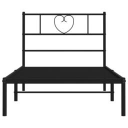 Berkfield Home Metal Bed Frame with Headboard Black 90x190 cm Single - thumbnail 5