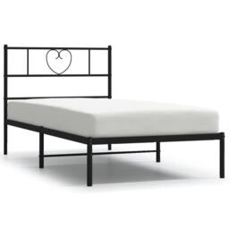 Berkfield Home Metal Bed Frame with Headboard Black 90x190 cm Single - thumbnail 3