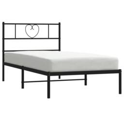 Berkfield Home Metal Bed Frame with Headboard Black 90x190 cm Single - thumbnail 1