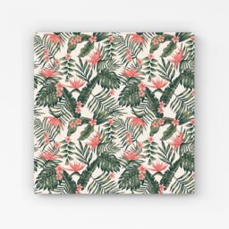 Warren Reed - Designer Dark Tropical Green Leaves Canvas - Size: w40 inch x h40 inch - thumbnail 1