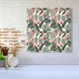 Warren Reed - Designer Dark Tropical Green Leaves Canvas - Size: w40 inch x h40 inch - thumbnail 2