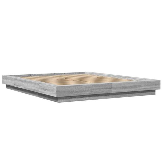 Berkfield Home Modern Bed Frame without Mattress Grey Sonoma 160x200 cm - image 1