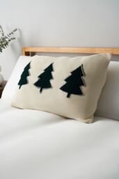 BHS Christmas Trees Cushion in Green - Size: 40 cm x 60 cm - thumbnail 1