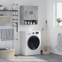 Berkfield Home Wall Cabinet Concrete Grey 60x31x70 cm Engineered Wood - Size: 60 x 31 x 70 cm - thumbnail 2