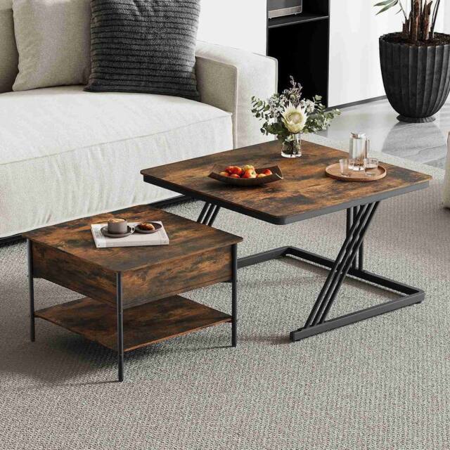 Dprodo Set of 2 Nesting Coffee Table in Walnut - image 1