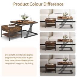 Dprodo Set of 2 Nesting Coffee Table in Walnut - thumbnail 5