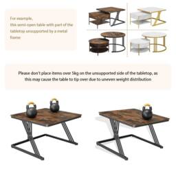 Dprodo Set of 2 Nesting Coffee Table in Walnut - thumbnail 6