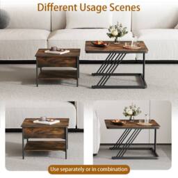 Dprodo Set of 2 Nesting Coffee Table in Walnut - thumbnail 7