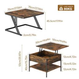 Dprodo Set of 2 Nesting Coffee Table in Walnut - thumbnail 2