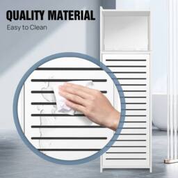 FORGEVIO Bathroom Storage Cabinet Shelf Free Standing Cabinet 3 Tier Cabinet in White - thumbnail 4