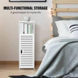 FORGEVIO Bathroom Storage Cabinet Shelf Free Standing Cabinet 3 Tier Cabinet in White - thumbnail 3