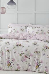 Catherine Lansfield 'Songbird' Duvet Set in Pink - Size: Single - thumbnail 1