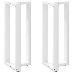 Berkfield Home Bar Table Legs T-Shaped¬†2 pcs White 50x35x(100-101) cm Steel - thumbnail 1