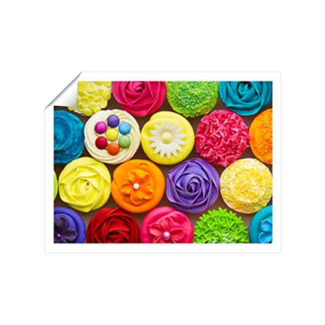 "Warren Reed - Designer Bright Colourful Cupcakes Unframed Art Print - Size: W16"" x H24""" - image 1