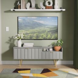 Ready Assembled 2 U Metro 2 Drawer Coffee TV Unit (Ready Assembled) in Grey