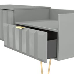 Ready Assembled 2 U Metro 2 Drawer Coffee TV Unit (Ready Assembled) in Grey - thumbnail 6
