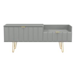Ready Assembled 2 U Metro 2 Drawer Coffee TV Unit (Ready Assembled) in Grey - thumbnail 2