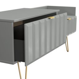 Ready Assembled 2 U Metro 2 Drawer Coffee TV Unit (Ready Assembled) in Grey - thumbnail 7