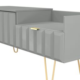 Ready Assembled 2 U Metro 2 Drawer Coffee TV Unit (Ready Assembled) in Grey - thumbnail 5