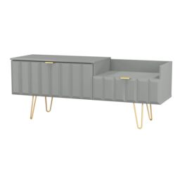 Ready Assembled 2 U Metro 2 Drawer Coffee TV Unit (Ready Assembled) in Grey - thumbnail 4