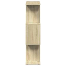 Berkfield Home Room Divider Bookcase 3-Tier Sonoma Oak 70x24x97 cm Engineered Wood in Light Oak - Size: 70 x 24 x 97 cm - thumbnail 6
